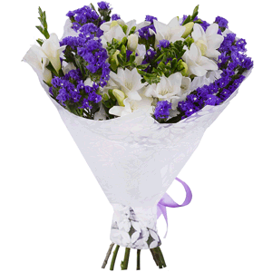 Arrangement of white freesias with delivery Kemerovo