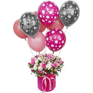 Flower fairy with balloons with delivery Kemerovo