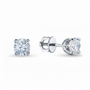 Gold Stud Earrings with Synthetic Diamonds 4 mm with delivery Kemerovo