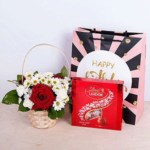 Gift set "Flower basket and sweets" with delivery Kemerovo