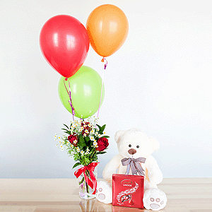 Gift set "Teddy bear, sweets and balloons" with delivery Kemerovo