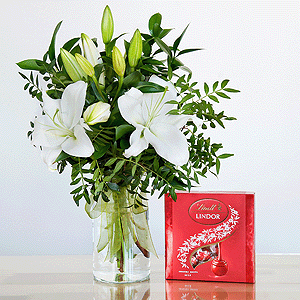 Gift set "Lilies and sweets" with delivery Kemerovo