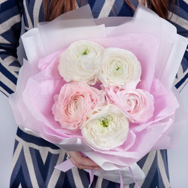 Ranunculus Pink - 3, Ranunculus White - 4, Wrapping Paper