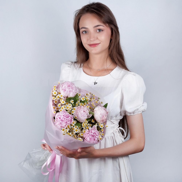 Peony pink - 9, Chamomile - 5, Wrapping Paper